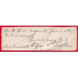 Alfred Swaine Taylor (The Father Of British Forensic Medicine) Signed Foot of a Letter. Signed in