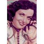 American Actress and Model Jane Russell Signed 6x4 inch Colour Glossy Photo. Signed Clearly in black