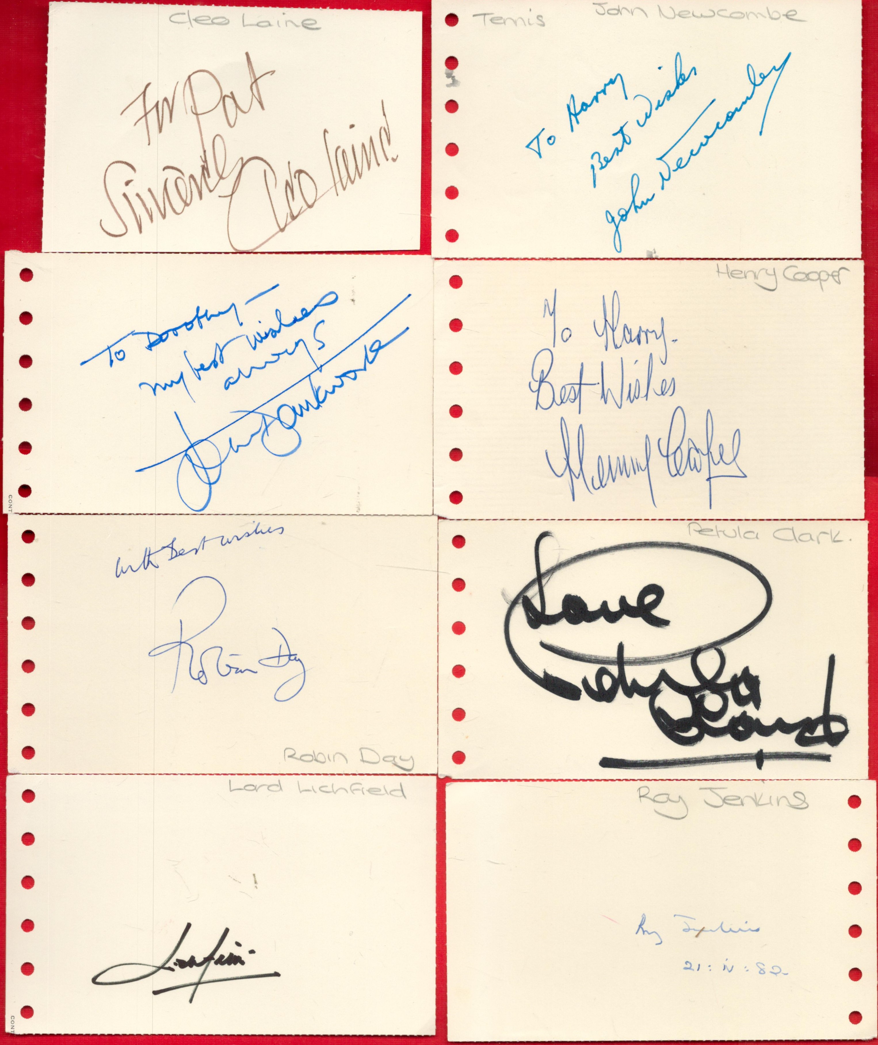 Autograph Collection of 14 Assorted Signatures on Signature Pieces. Signatures include Ranulph