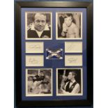 Scottish Sporting Legends Archie Gemmill, Gavin Hastings, Ken Buchanan and Stephen Hendry Signed