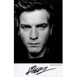 Ewan McGregor Signed 5.5 x 3.5 inch Black and White Photo. Signed in black ink. Good Condition. Good