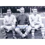 Autographed BERT TRAUTMANN 16 x 12 photo - B/W, depicting a wonderful image showing the Manchester