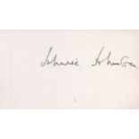 Air Vice Marshal Johnnie Johnson Signed 5x3 inch White Autograph Card. Signed in black ink. Good