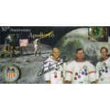 Apollo 16 Astronaut moonwalker Charlie Duke signed 30th ann mission cover. Good condition. All