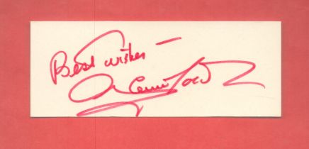 Glen Ford signed small white card. Good condition. All autographs come with a Certificate of