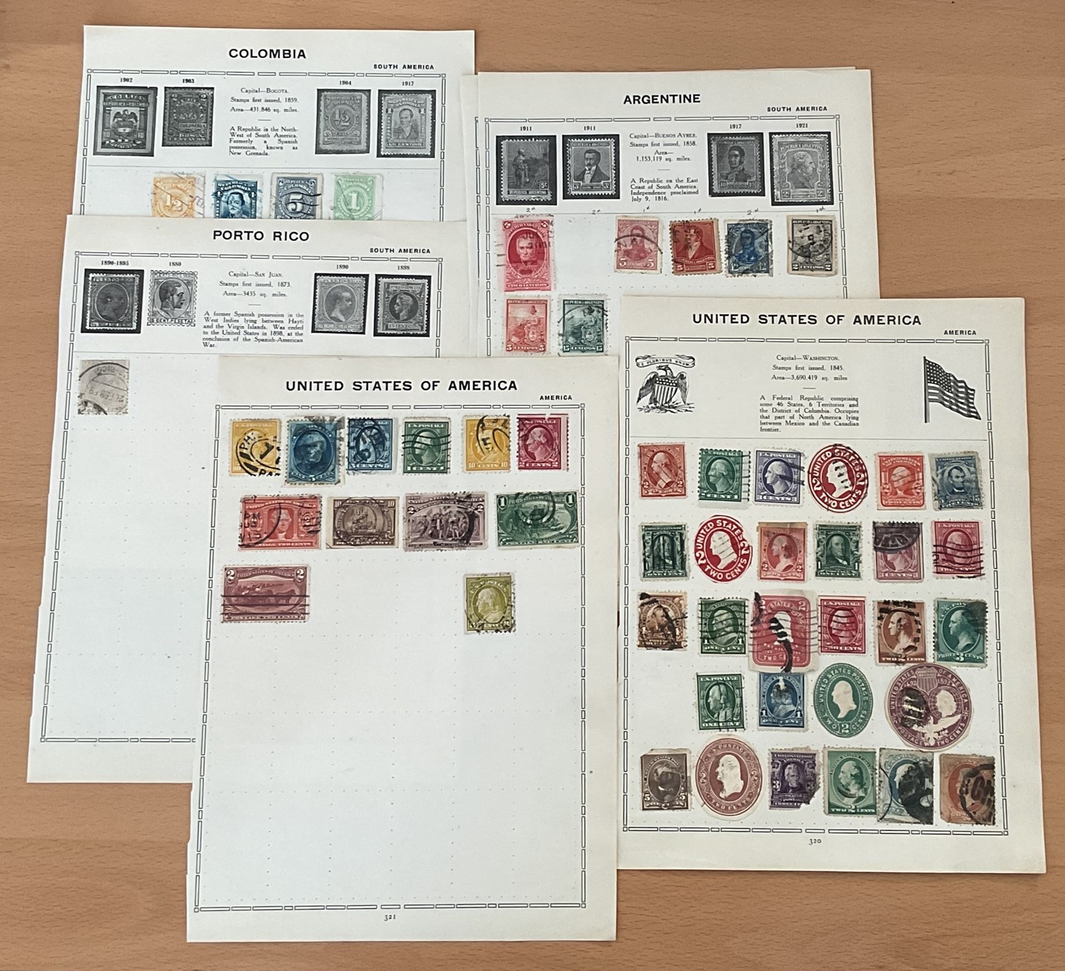 America, Argentina, Chile, Columbia, Mexico and more Stamp sheets. We combine postage on multiple