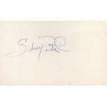 Bahamian and American actor, film director, and diplomat Sidney Poitier KBE Signed 5x3 inch White