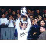 Autographed DAVE MACKAY 16 x 12 photo - Col, depicting the Derby County captain holding aloft the