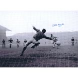 Autographed JOHN HUGHES 16 x 12 photo - Colorized, depicting the Celtic midfielder scoring the