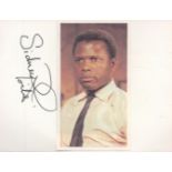 Bahamian and American actor, film director, and diplomat Sidney Poitier KBE Signed 4.5 x 3.5 inch