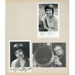 TV Film Music collection of signed photos and cards in old photo album. 120+ autographs on photos,