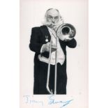 English comedy writer Jimmy Edwards Signed 5.5 x 3.5 inch Black and White Photo. Signed in blue ink.