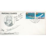 WW2 US Ace Bob Scott signed 1987 Marshall Islands FDC. Commander Flying Tigers. Good condition.