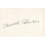 British playwright Harold Pinter Signed 5.5 x 3.5 inch White Autograph Card. Signed in black ink.