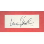 Lauren Bacall signed small white card. Good condition. All autographs come with a Certificate of