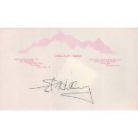 Sir Edmund Hillary signed Himalayan Trust headed notepaper. Good condition. All autographs come with