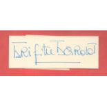 Brigitte Bardot signed small white card. Good condition. All autographs come with a Certificate of