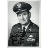 WW2 US Medal of Honor winner Joe Foss CMH signed 6 x 4 black and white photo in uniform dedicated.