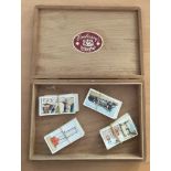Cigarette cards collection WD and HO Wills housed in Embassy President wooden box. Garden Hints 49/