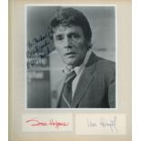 TV Film Music collection of signed photos and cards in old photo album. 70+ autographs on photos,