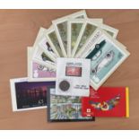 Variety of GB Stamps and Stamp sheets and Approx 50 Philatelic Bureau handling charge receipt all