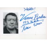 Star Wars R2 D2 Kenny Baker signed white post card with small magazine photo, Inscribed Hello