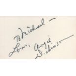 American Actress Angeline Dickinson Signed 4 x 2.5 inch White Signature Card. Signed in black ink,