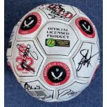 Sheffield United multi signed Size 5 32 panel leather football includes some great name all that