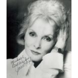 American Actress Janet Leigh Signed 6.5 x 6.5 inch Black and White Card Image. Signed in black