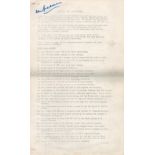 Don Bradman Australian Cricket legend signed 5 page document recording the Don, s record