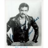 Burt Reynolds Signed 4x3 inch Black and White Photo. Signed in black ink, Dedicated. Good Condition.