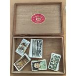 Cigarette cards collection variety housed in Embassy President wooden box. W.A and A.C Churchman
