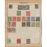 GB Selection of QV - EVII and GV 42 stamps on stamp sheet. We combine postage on multiple winning