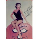 American Actress and Dancer Ann Miller Signed 6 x 4 inch Colour Glossy Photo. Signed in black ink.