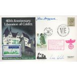 WW2 Colditz POWS Lt Hoggard and Flt Lt Welch signed 1985 40th ann Liberation Colditz Castle cover.