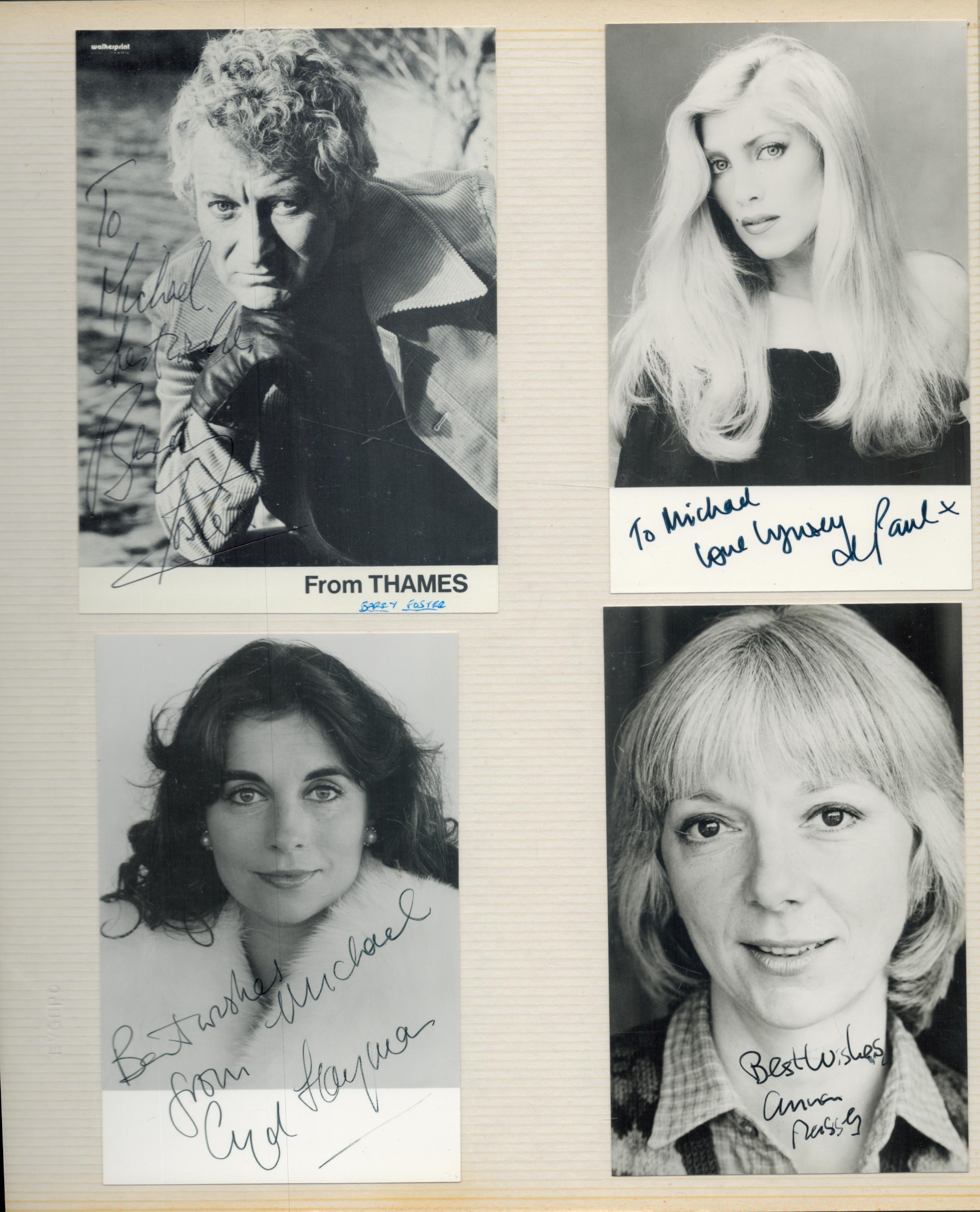 TV Film Music collection of signed photos and cards in old photo album. 120+ autographs on photos, - Image 2 of 4