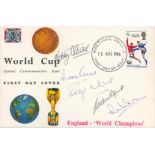 Superb World Cup Special First Day Cover Signed by 5 1966 World Cup winners. Good condition. All