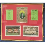 Arsenal v Leeds United 1972 FA Cup Centenary Final 22x24 mounted and framed display includes two