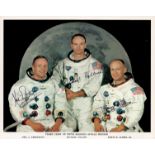 Apollo 11 NASA photo. Autopen signatures of Armstrong, Collins and Aldrin. Good condition. All