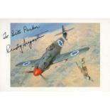 Israeli Fighter ace Rudy Augarten signed colour Greetings card to Bill Parker. Good condition. All