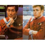 Star Trek Collection of 2 Signed Magazine Cuttings. Walter Koenig and George Takei Signed on these