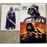 Star Wars Three Darth Vader body double, actor C Andrew Nelson signed 10 x 8 colour photos. Good