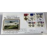 WW2 fighter ace Frank Carey DFC DFM AFC signed 1990 Benham Gallantry official FDC BLCS57b with