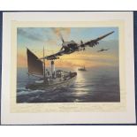 WW2 Multi Signed Richard Taylor Colour Print Titled Typhoons Outward Bound. 300/400. Signed in