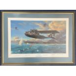 WW2 5 Signed Nicolas Trudgian Colour Print Titled Flight Out Of Hell 30 of 600 Housed in a