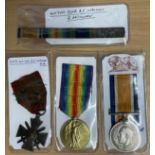 WW1 AC Wright (40700) Medal Collection Awarded to Him, That Includes Trio and Ribbon Bar, Victory