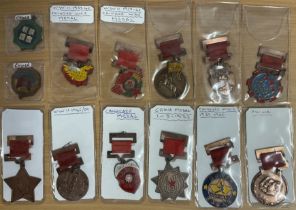 Superb Collection of 13 Chinese War Medals Including The Red Star. From WW2 and Maybe WW1. Good