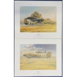 WW2 Robert Taylor Collection of Two Signed 608/1000 Prints, Titled Crash Landing and Into Battle.
