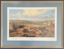 WW2 Signed Nicolas Trudgian Colour Print Titled The Threshing Party Open Edition Housed in a