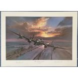 WW2 2 Signed Simon Smith Colour Print Titled The Shining Sword 53 of 850 Signed by The Artist,